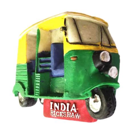 Buy Weekino Fridge Magnet Rickshaw Delhi India 3D Resin Handmade Craft ...