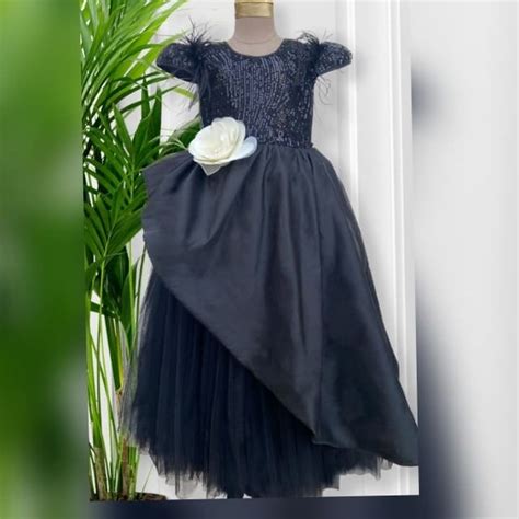 Pre-Order: Black Sequins Gown– Peony Kids Couture