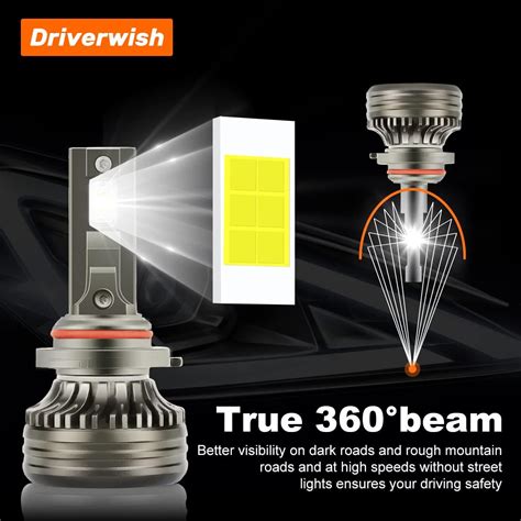 Buy Driverwish LED Headlights, 9005/H10/HB3 LED Headlight Bulbs Puly ...