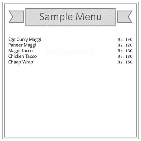 Menu at Maggi Express, Patiala