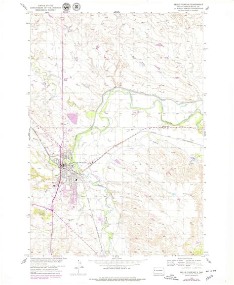 Classic USGS Belle Fourche South Dakota 7.5'x7.5' Topo Map – MyTopo Map ...