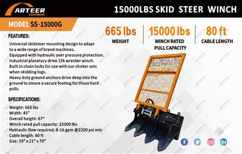 2025 ARTEER SS-5000G 15000 lbs Skid Steer Winch (Unused) | Ritchie Bros ...