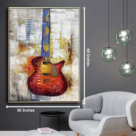 Buy Rockstar 100% Hand Painted Wall Art Painting with Metal Work ...