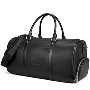 BOSTANTEN Genuine Leather Travel Weekender Overnight Duffel Bag Gym ...