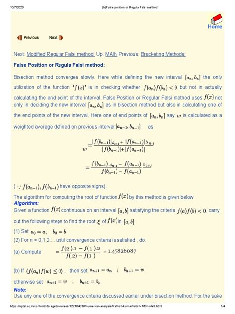 Regula Falsi Method Example Numerical Analysis 1 的图像结果