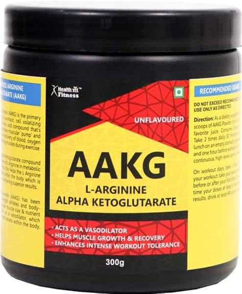 Buy HEALTHVIT AAKG L-ARGININE ALPHA KETOGLUTARATE- 300GM (UNFLAVORED ...