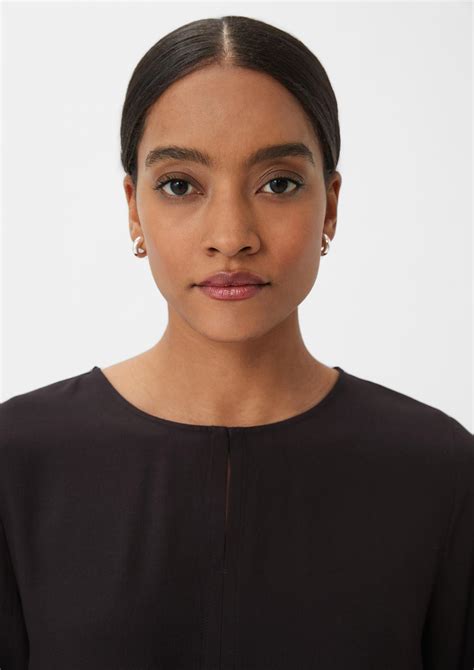 Viscose long sleeve blouse - black | Comma