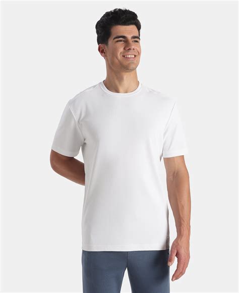 Buy Microfiber Fabric Round Neck Half Sleeve T-Shirt with StayFresh ...