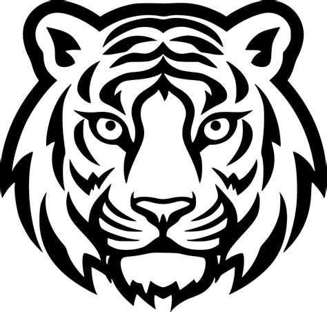 Tiger - Black and White Isolated Icon - Vector illustration 24566121 ...