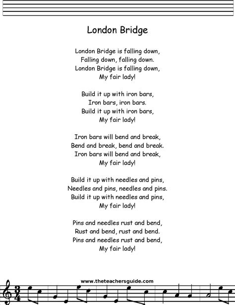 London Bridge is Falling Down Lyrics, Printout, MIDI, and Video ...