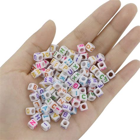 APSAMBR-Kids DIY Beads Mixed Colorful Alphabet/Letter Plastic Cube ...