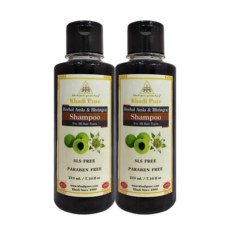 Buy Khadi Pure Herbal Amla & Bhringraj Shampoo SLS, 210 ml (Pack of 2 ...
