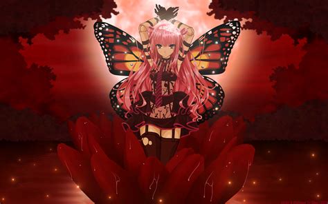 Enchanting Anime Angel: HD Wallpaper with Pink Hair and Butterfly