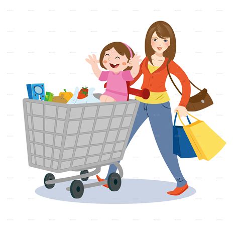 Children clipart shopping, Children shopping Transparent FREE for ...