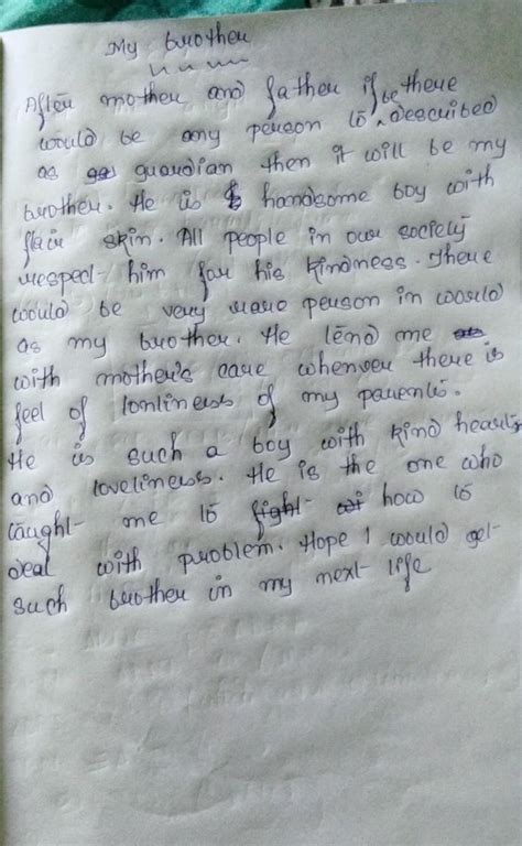 descripted paragraph on my brother - Brainly.in