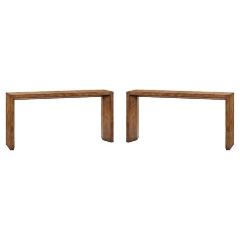 Pair of Midcentury Burl Console Tables For Sale at 1stDibs | burl wood ...