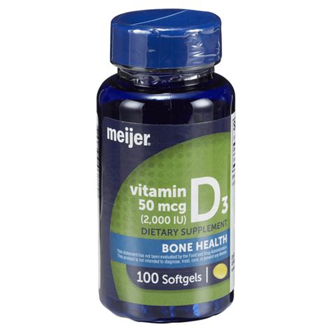 Meijer Vitamin D 50 mcg Softgels (100 ct) Delivery or Pickup Near Me ...