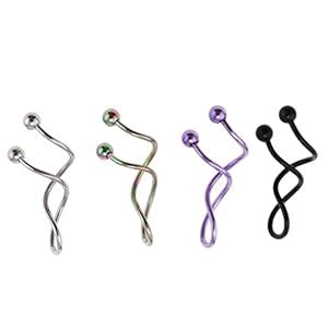 Buy arythe 4 Pcs Belly Button Ring Multi Color Stainless Steel 14 Gauge ...