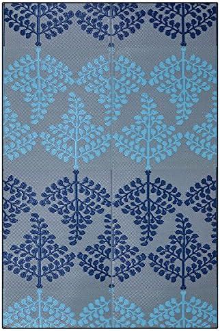 Buy Sapana Mats Motifs Floor Mat (Grey, Blue, Plastic, 6 X 9 Feet ...