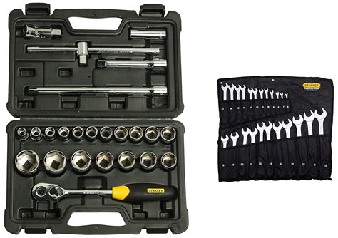 Stanley 70-965E Chrome Vanadium Steel Combination Spanner Set (Pack of ...