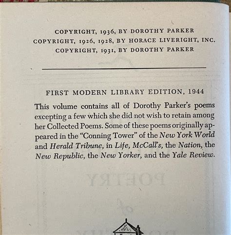The Collected Poetry of Dorothy Parker by Dorothy Parker: Near Fine ...