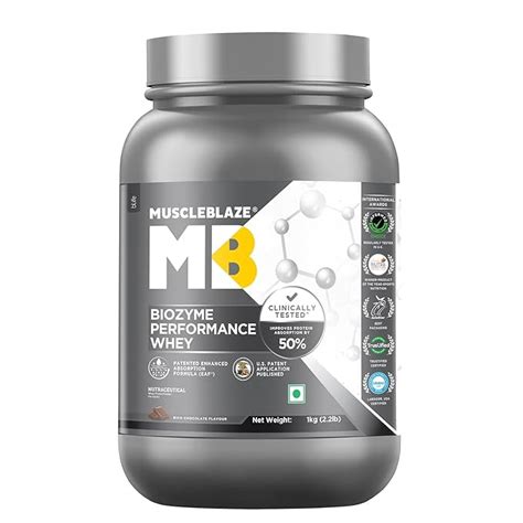 MuscleBlaze Biozyme Performance Whey Protein Powder (Rich Chocolate ...