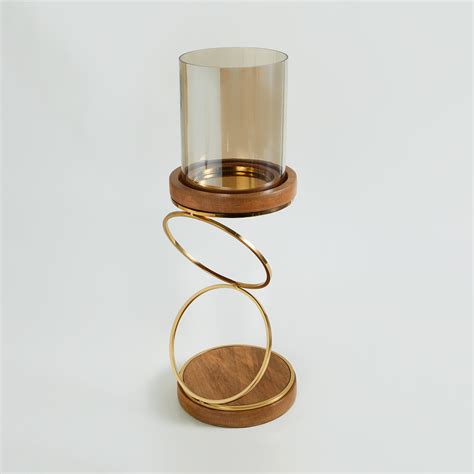 Buy Splendid Gold Rush Glass Candle Holder with Steel Rings from Home ...