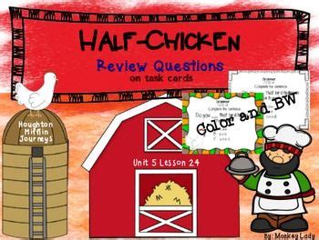 Half-Chicken Review Task Cards for Houghton Mifflin Journeys | Task ...
