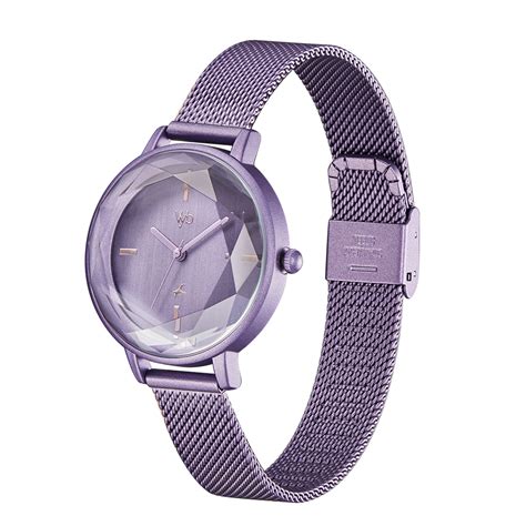 Buy Online Fastrack Vyb Aurora Quartz Analog Purple Dial Stainless ...
