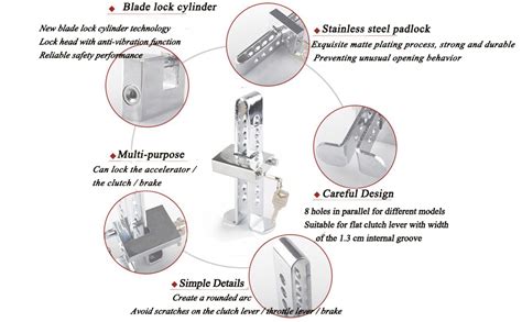 Auto Hub Stainless Steel Anti Theft Lock for Car, Brake Pedal Key Lock ...