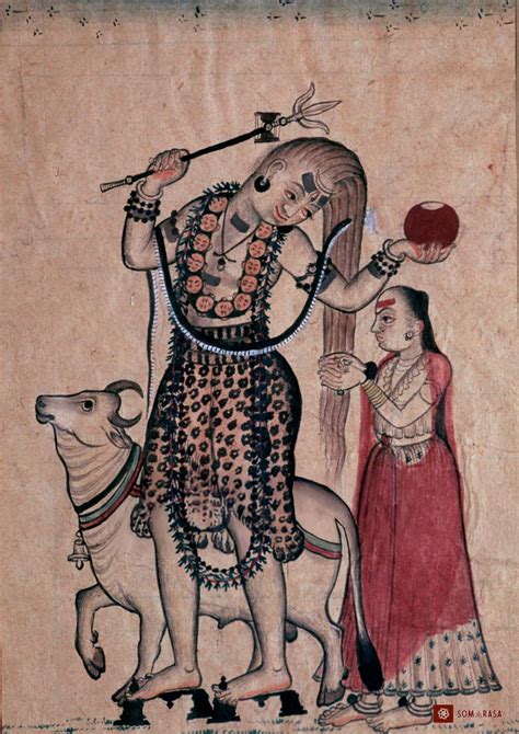 Shiva with Nandi and Parvati Poster – 18th Century Mandi School Art ...