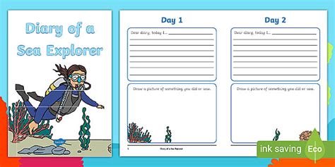 Sea Explorer Diary Writing Frames (Under the Sea) - Twinkl