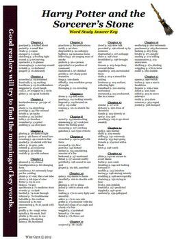 Vocabulary Word Study for the novel Harry Potter and the Sorcerers Stone