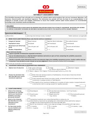 Fillable Online This Investor Suitability Assessment Form will guide ...