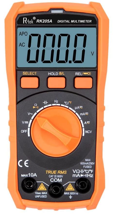 R-TEK Digital Multimeter Voltmeter (6000 Counts TRMS) Smart Electrical ...
