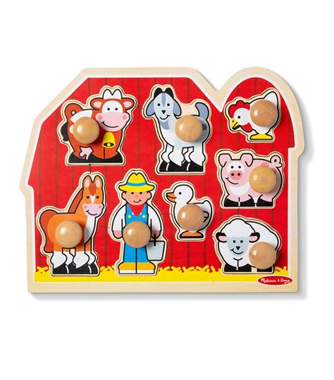 Melissa & Doug: Rompecabezas Jumbo de clavijas Amigos de la granja | El ...