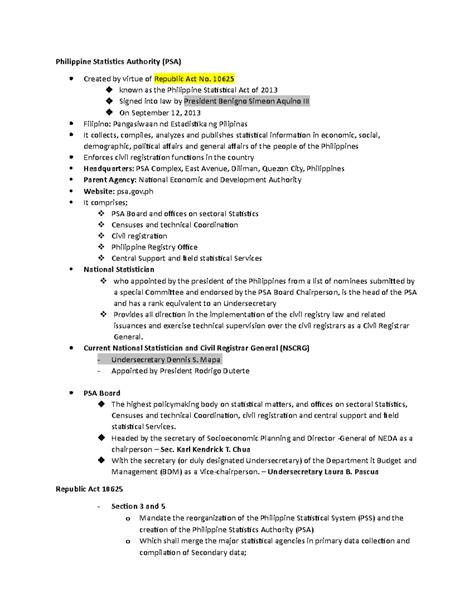 PSA Overview and Functions: A Comprehensive Reviewer - Studocu