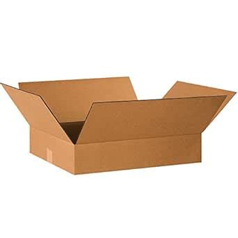 BOX USA 22x18x4 Flat Corrugated Boxes, Flat, 22L x 18W x 4H, Pack of 25 ...