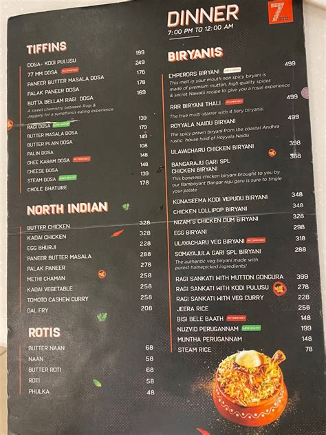 Menu at 7 Midway Plaza, Suryapet, NH - 65