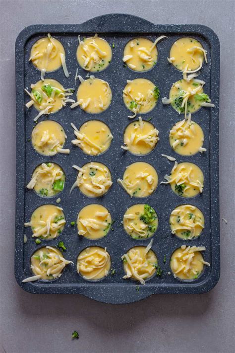 Mini Egg Bites with Broccoli and Cheddar - The Real Recipes