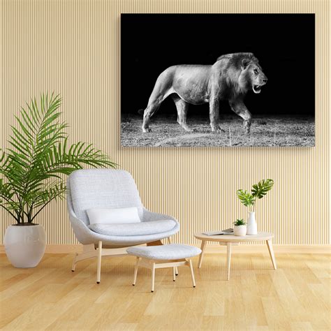 Lion D2 Canvas Painting Synthetic Frame – ArtzFolio.com
