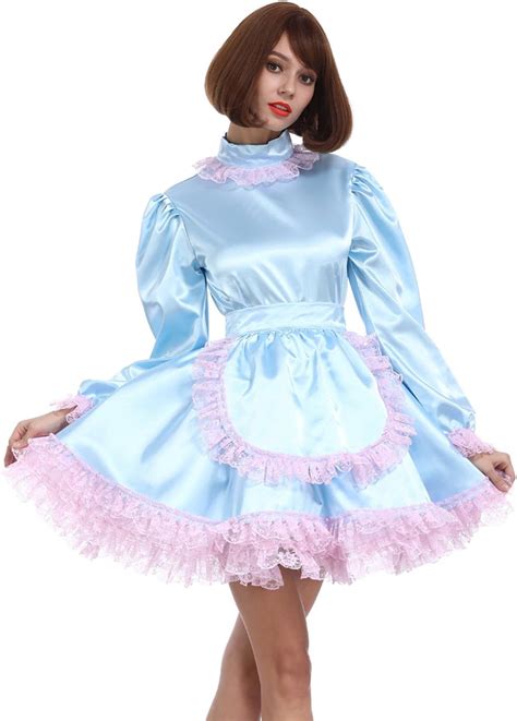 GOceBa Women French Maid Prissy Light Blue Lockable Dress India | Ubuy