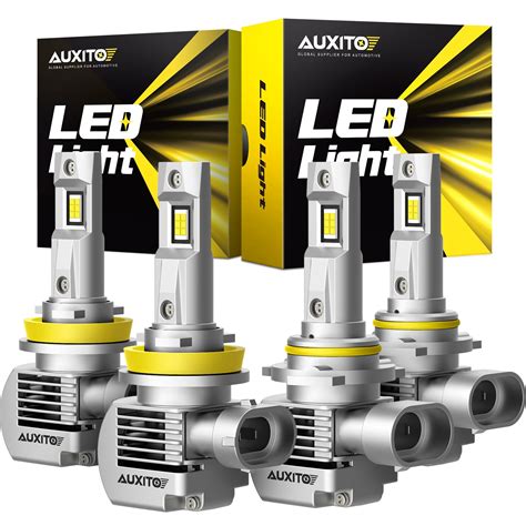 AUXITO Upgraded 9005 H11 LED Headlight Bulbs Combo 6000K White, 100W ...