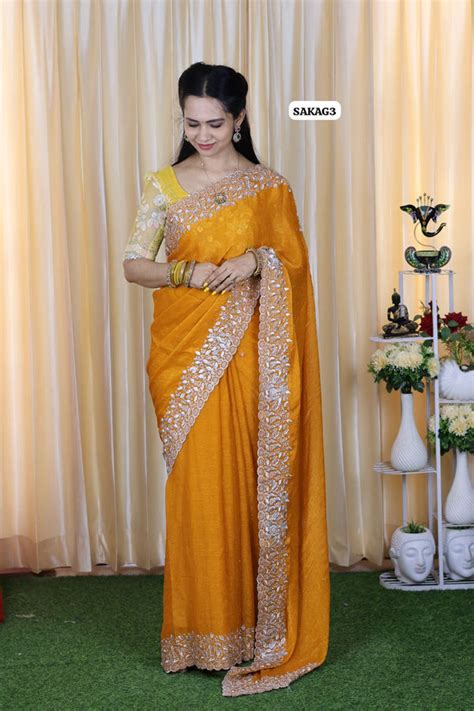 Fendy chiffon saree with embroidery work and contrast blouse prebook🥳🥳 ...