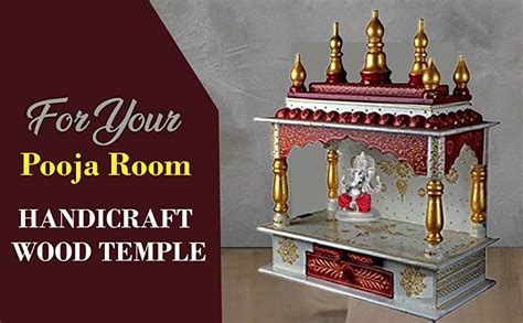 Kamdhenu Art and Craft Wood Home Temple (15 X 8 X 18 Inch)(Multicolour ...