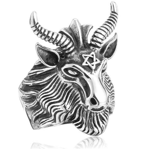 PS CREATION Vintage Jewelry Domineering Satan Goat Sheep Animal Head ...