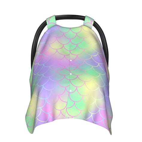 Car Seat Cover Baby - Multicolored Shiny fishscale Carseat Covers Baby ...