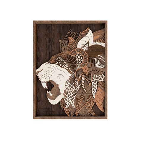 Lion Wall Art – Symbolic Wooden Art – Liora Craft