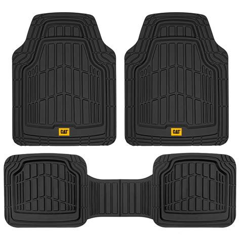 Cat® ToughRide™ Heavy-Duty 3 Piece Rubber All Season Floor Mats for Car ...