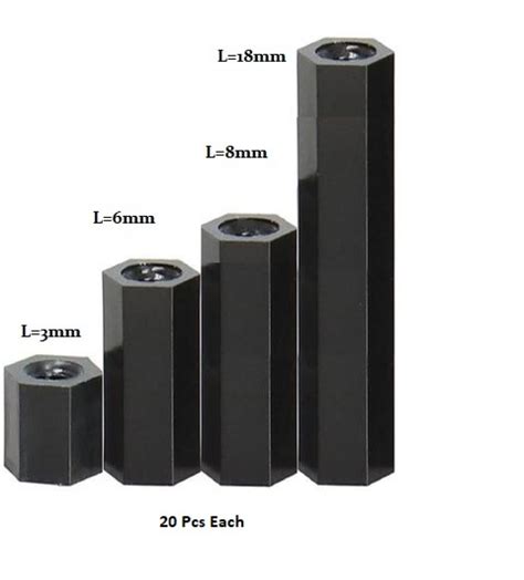 Megaset of Nylon M3 Bolts, Nuts, Spacer and Washers set (220 pcs) - Nylon